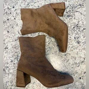 a new day Tan Heeled Boots. NEW IN BOX!